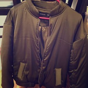 MinkPink Olive Bomber Puffer jacket